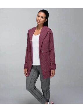 lululemon athletica Maroon Hooded Long Sleeve Jacket